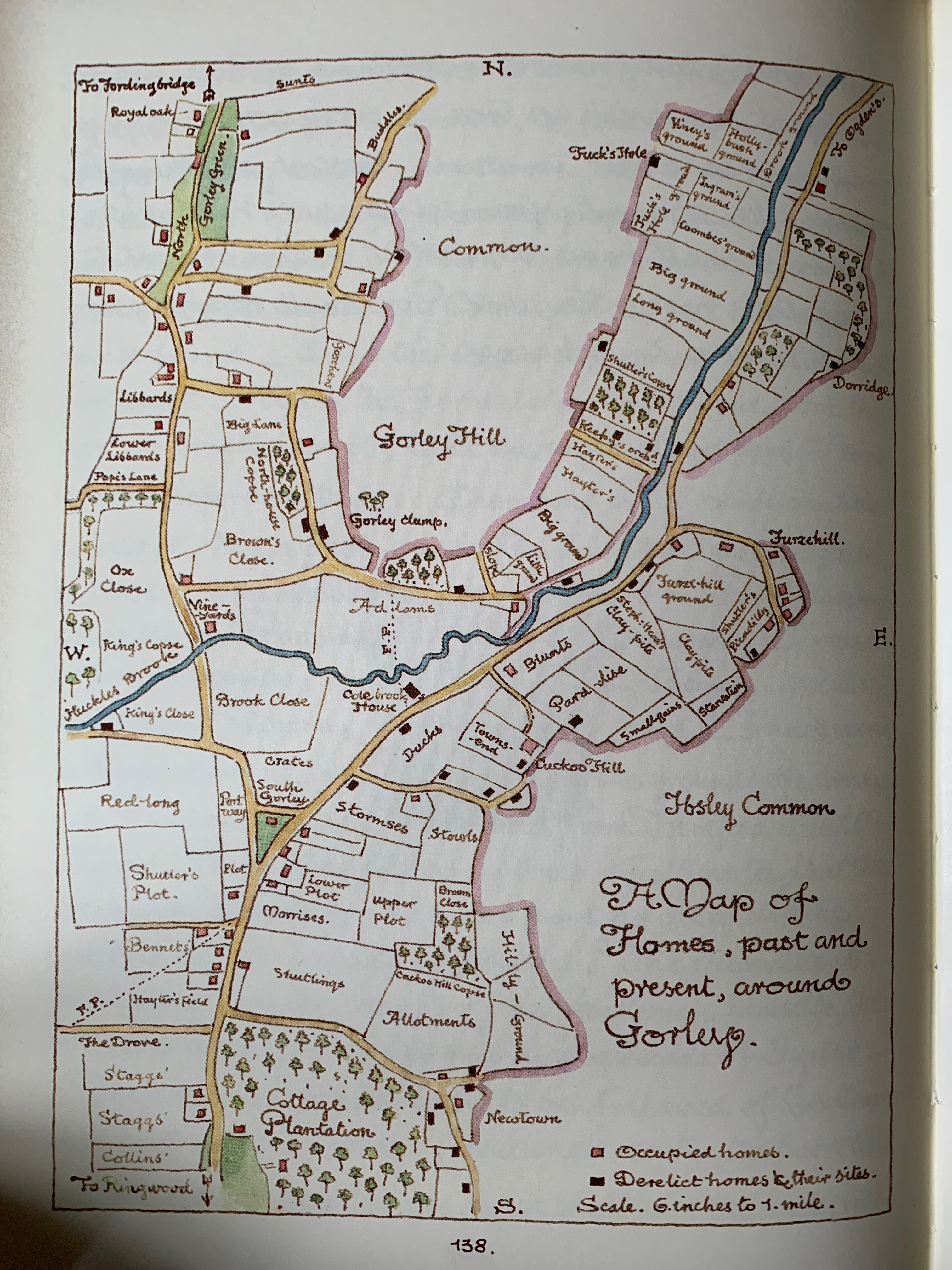 Heywood's map of Gorley, early 1900s