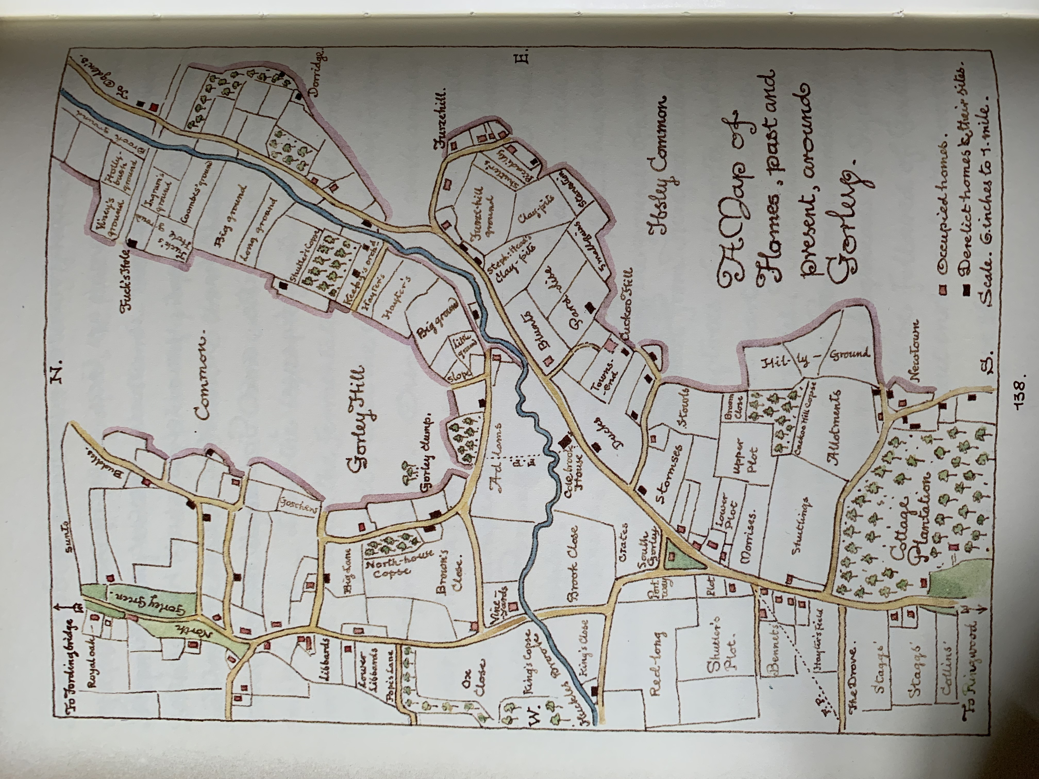 Heywood's map of Gorley, early 1900s