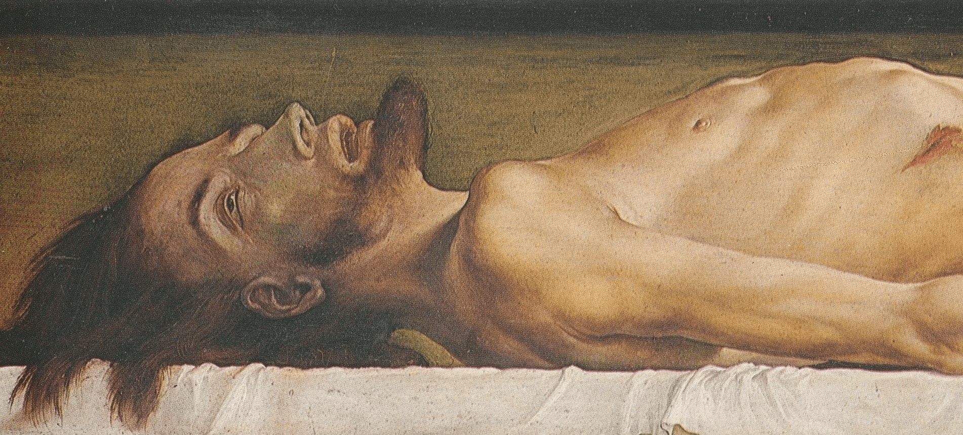 A painting that features prominently in the novel, Dead Christ in the Tomb.
