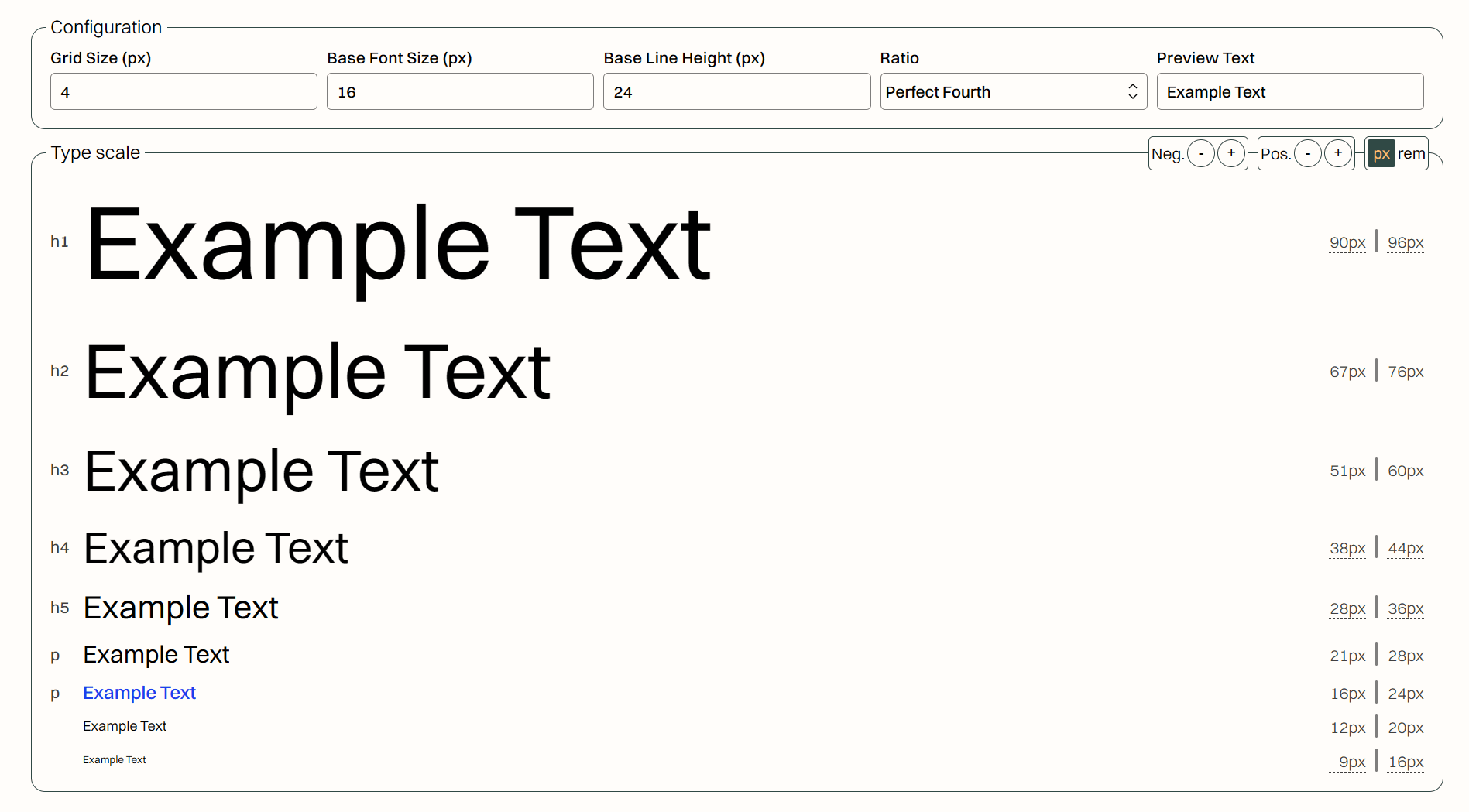 Typescale snippet